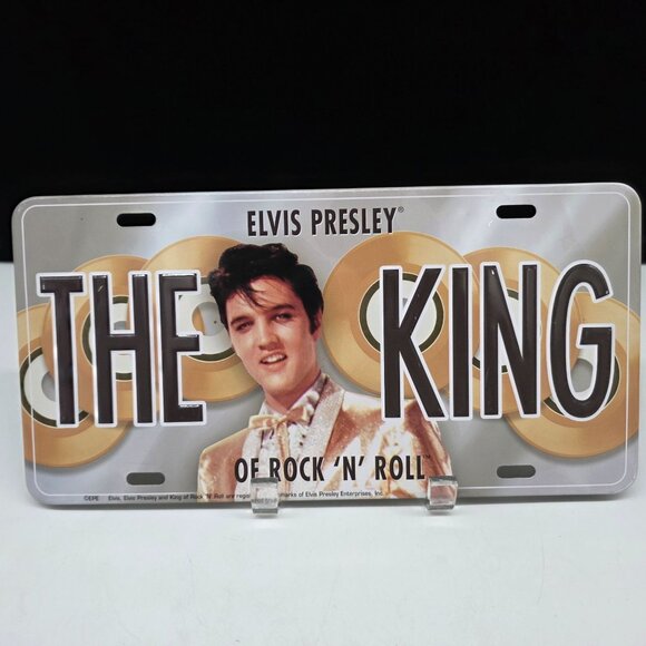 Elvis Presley The King Of Rock N Roll Metal License Plate Wal Decor - Picture 1 of 8